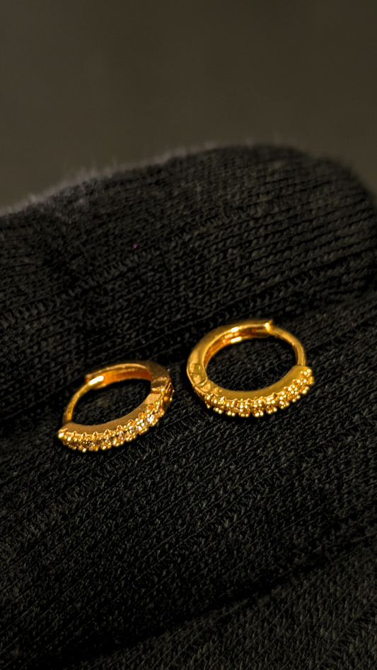 Gemstone Orbit  Earrings hand shoot 