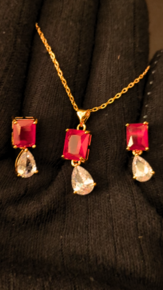 Ruby Cascade Necklace pic 